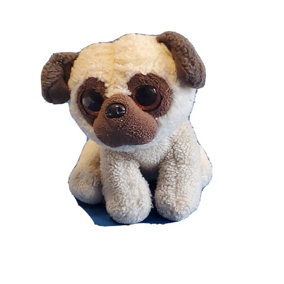 Velve Ty Rufus The Pug Stuffed Animal Puppy Dog Plush Toy Glitter Eyes 2016 - Picture 4 of 15